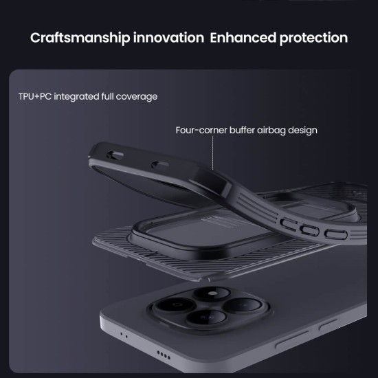 Redmi Note 15 Pro 5G твърд гръб със защита на камерата Nillkin прозрачно черен