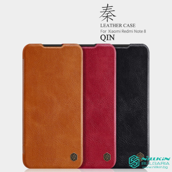 Redmi Note 8 луксозен кожен калъф QIN Nillkin черен