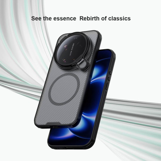 Xiaomi 17 Ultra твърд гръб със защита на камерата Nillkin прозрачно черен