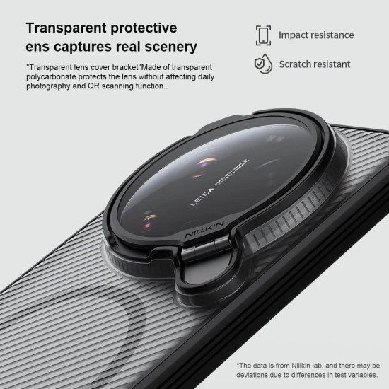Xiaomi 17 Ultra твърд гръб със защита на камерата Nillkin прозрачно черен