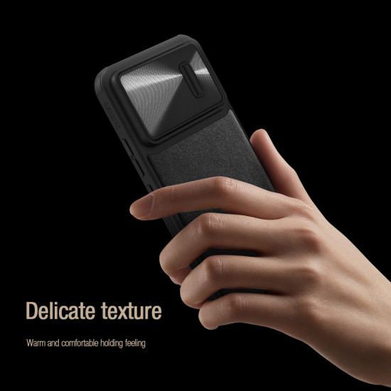 Xiaomi 13 кожен калъф със защита на камерата Nillkin черен