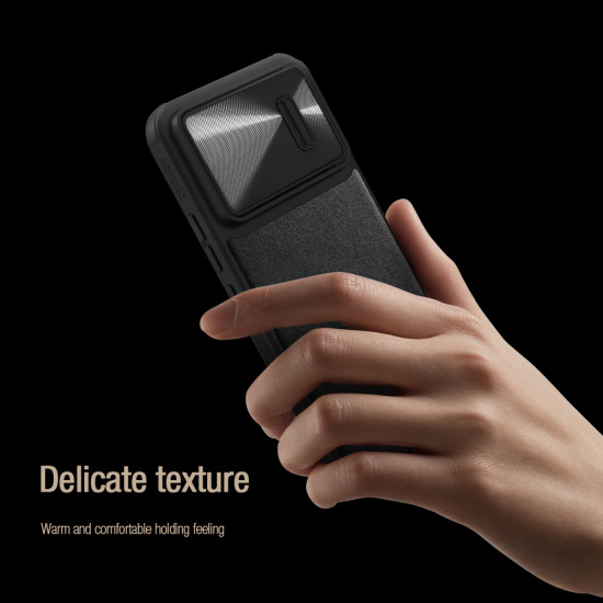 Xiaomi 13 кожен калъф със защита на камерата Nillkin черен Xiaomi 13 кожен калъф със защита на камерата Nillkin черен