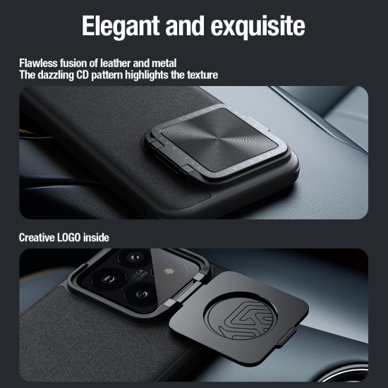 Xiaomi 14 Pro магнитен кожен калъф със защита на камерата черен Xiaomi 14 Pro магнитен кожен калъф със защита на камерата черен