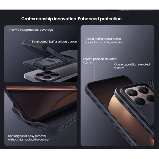 Xiaomi 15T Pro твърд гръб със защита на камерата черен